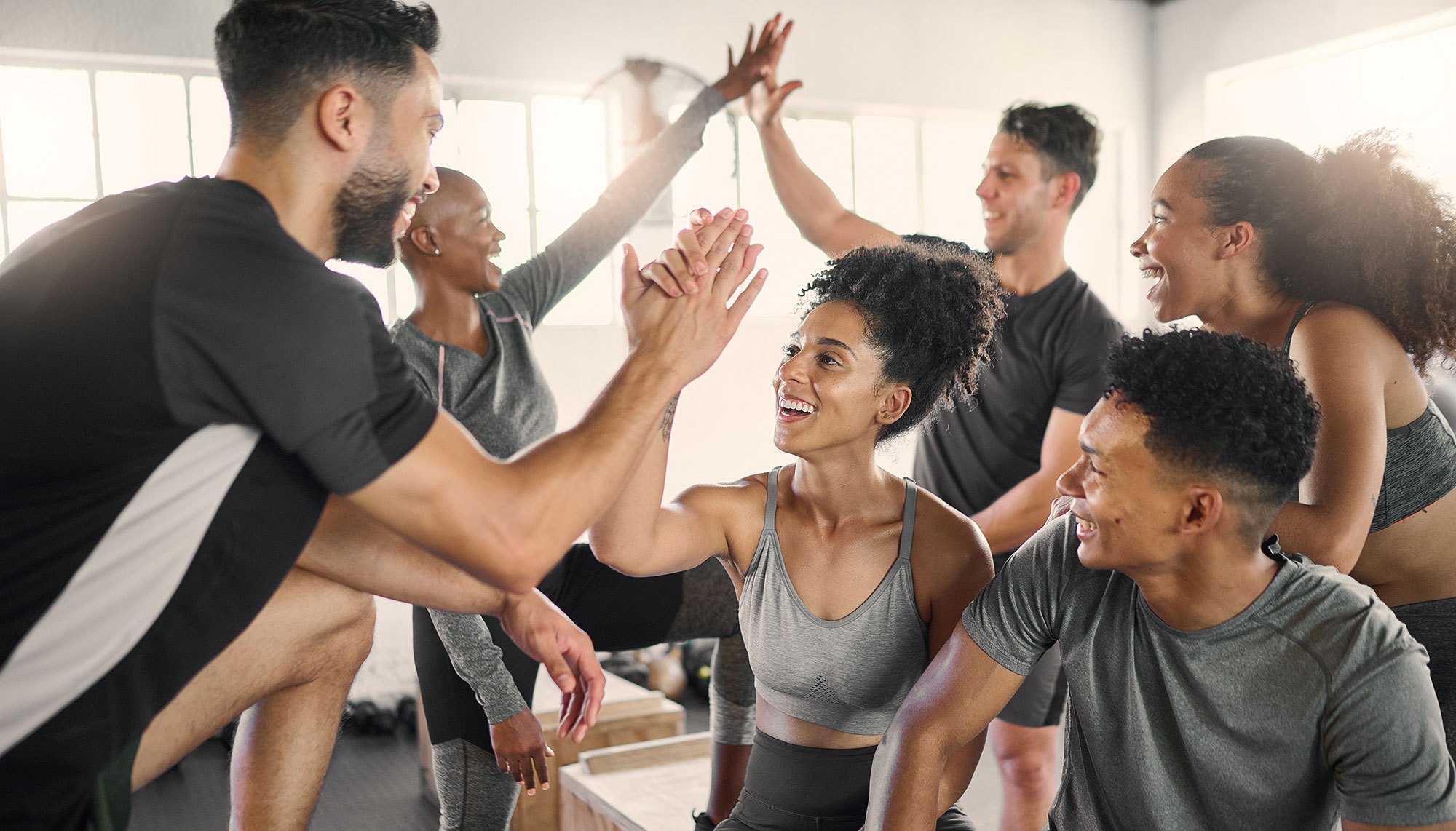 Members connecting after class inside the studio
